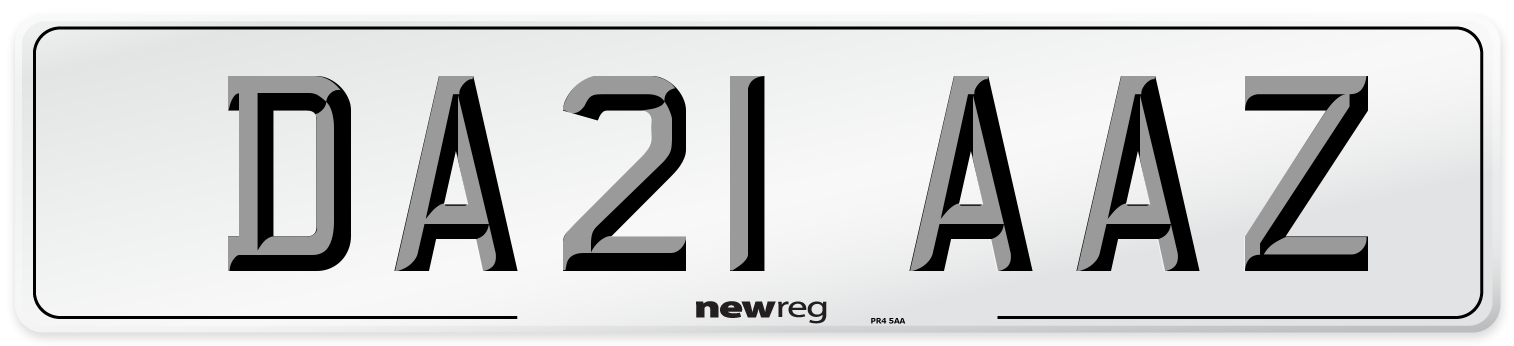 DA21 AAZ Number Plate from New Reg
